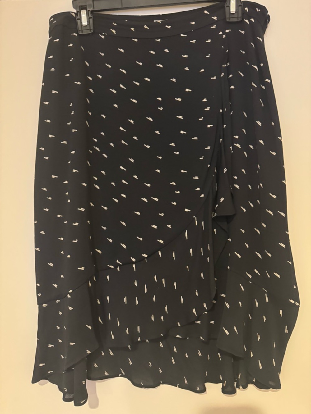Jigsaw Black Printed Asymmetrical Layered Skirt